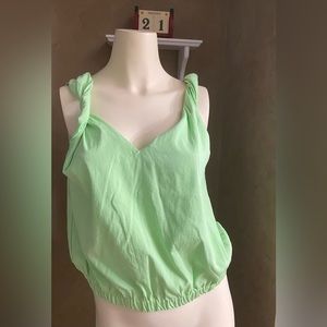 Fanco  Crossed V-neck Shoulder Twisted Tank Top Women’s size L